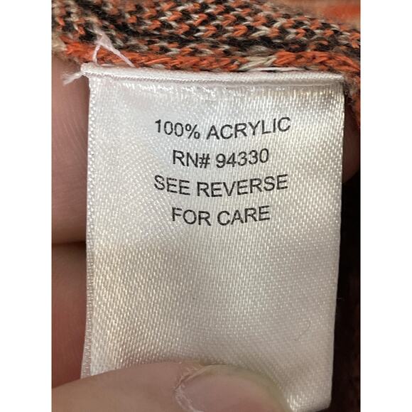 t/o Sweater Dress Womens XS Black Orange Beige Aztec Tribal Knit 3/4 Sleeve - Picture 7 of 10